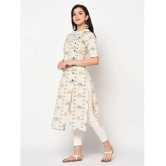 Antaran Cotton Printed Front Slit Womens Kurti - Off White ( Pack of 1 ) - None