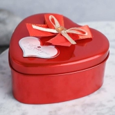 Valentine's Adornments Jewelry & Artificial Flower Heart Box