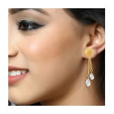 VIVASTRI Golden Drop Earrings ( Pack of 2 ) - Golden