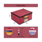 PrettyKrafts Non Woven Saree Cover Storage Bags Premium Quality Saree Organizer for Wardrobe/Cloth Organizer Pack of 9 - Maroon - Maroon