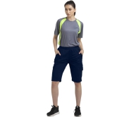 Solid Women Dark Blue Cargo Shorts, Sports Shorts, Casual Shorts, Regular Shorts