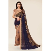 Anand Sarees Georgette Printed Saree With Blouse Piece - Beige ( Pack of 1 ) - Beige