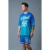 Go Devil 66 Printed Gradient Blue Printed Co-ord Set for Men XL