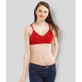 Madam Pack of 1 Cotton Non Padded Womens T-Shirt Bra ( Red ) - 30B