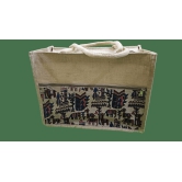 JFL Jute & Cotton Tiffin & Grocery Bag