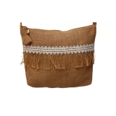 Tisser jute bag With lacework