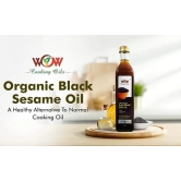 WOW Cooking Oils Certified Organic Virgin Cold Pressed Black Sesame Seed Cooking Oil (925 Ml x 3) with Free ( 55 x 2 Varieties ) GMS Raw Honey