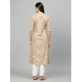 Stylum Rayon Printed Front Slit Womens Kurti - Beige ( Pack of 1 ) - None