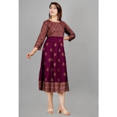 Smien Rayon Self Design Anarkali Womens Kurti - Purple ( Pack of 1 ) - None