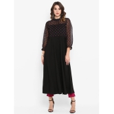 Janasya - Black Crepe Womens Flared Kurti ( Pack of 1 ) - M