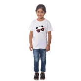 Girls Cotton Panda Glass Half Sleeve TShirt (White) PID41492