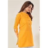 Glomee - Yellow Cotton Blend Women's Tunic ( Pack of 1 ) - None