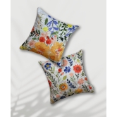 Flowery Strokes Modern Chic Designer Velvet Cushion Cover (Multicolour)