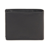 Men''s Genuine Leather Wallet - Black-Black / Leather