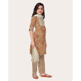 Girls Festive & Party Kurta, Pyjama & Dupatta Set-Orange / 12 - 13 Years