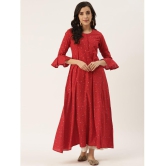 Kbz - Red Cotton Blend Women's Flared Kurti ( Pack of 1 ) - None