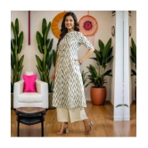 AMIRAS INDIAN ETHNICWEAR Cotton Printed Front Slit Womens Kurti - White ( Pack of 1 ) - None