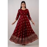 Kapadia - Maroon Rayon Women''s Anarkali Kurti ( Pack of 1 ) - None