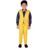 DKGF Fashion - Yellow Cotton Blend Boys Shirt & Pants ( Pack of 1 ) - None