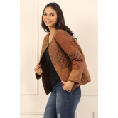 Printed women quilted  jacket-XL