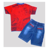 Wise Guys - Red Cotton Boys T-Shirt & Shorts ( Pack of 1 ) - None