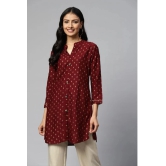 HIGHLIGHT FASHION EXPORT - Maroon Rayon Womens Straight Kurti ( Pack of 1 ) - None