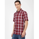 UrbanMark 100% Cotton Regular Fit Checks Half Sleeves Mens Casual Shirt - Maroon ( Pack of 1 ) - None