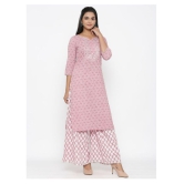 miravan Cotton Kurti With Palazzo - Stitched Suit - L