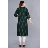 SIPET - Green Rayon Womens Straight Kurti ( Pack of 1 ) - None