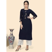 Vbuyz - Blue Viscose Womens Straight Kurti ( Pack of 1 ) - None