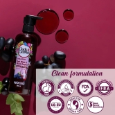 Buds&Berries Red Wine & Black grapes Shampoo infused with keratin No Sulphate, No Paraben, No Silicone - 300ml