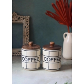 Chequered Coffee Jar-Set of two