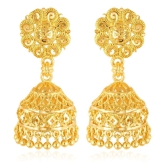 VIVASTRI Golden Jhumki Earrings ( Pack of 1 ) - Golden