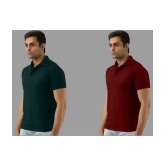 SKYRISE - Multicolor Cotton Blend Slim Fit Men's Polo T Shirt ( Pack of 2 ) - None