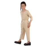 Kids Cave - Beige Crepe Girls Jumpsuit ( Pack of 1 ) - None