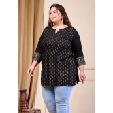 PrettyPlus by Desinoor.com Rayon Printed Straight Womens Kurti - Black ( Pack of 1 ) - None