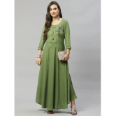 JC4U Rayon Green A- line Dress - Single - M