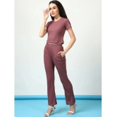 Rigo Mauve Solid Pant Top Set - None