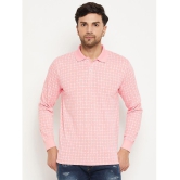 Wild West Cotton Blend Regular Fit Printed Full Sleeves Mens Polo T Shirt - Pink ( Pack of 1 ) - None