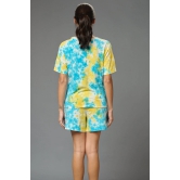 Yellow & Sky Blue Co-ord Set for Women L