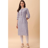 Glomee - Purple Cotton Women's Straight Kurti ( Pack of 1 ) - None