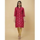 Globus - Pink Viscose Women''s Straight Kurti ( Pack of 1 ) - None