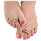 AanyaCentric Gold Plated 3 Pair Toe Rings - Golden