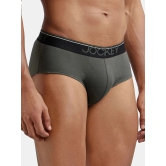 Jockey 8037 Men Super Combed Cotton Solid Brief with Ultrasoft Waistband - Deep Olive (Pack of 2) - None