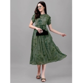 gufrina Rayon Printed Midi Womens Fit & Flare Dress - Green ( Pack of 1 ) - None