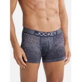 Jockey MM08 Men Microfiber Mesh Elastane Printed Performance Trunk - True Navy - None