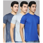 Supersquad Polyester Regular Fit Solid Half Sleeves Mens T-Shirt - Multicolor ( Pack of 3 ) - None