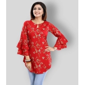 Meher Impex - Red Crepe Womens A-line Kurti ( Pack of 1 ) - S