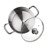 Milton Pro Cook Stainless Steel Casserole With Glsss Lid ( 2.3 litre) Silver - Silver