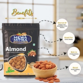 Mewa Mitra Premium California Jumbo Almonds Natural Raw Badam Rich in Fiber and Protein Nutritious and Delicious Crunchy Badam Giri - (250 Gram Pack of 4)